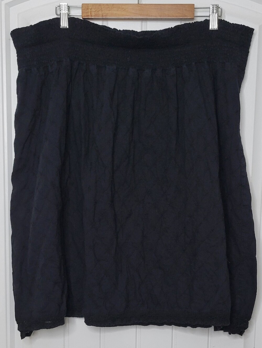Style & Co. Black Elastic Smocked Mini Skirt